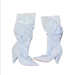 Frosted Sparkle Boots - Knee High